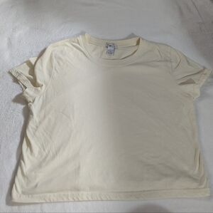Rue 21 Cream Short Sleeve T-Shirt, Size Large